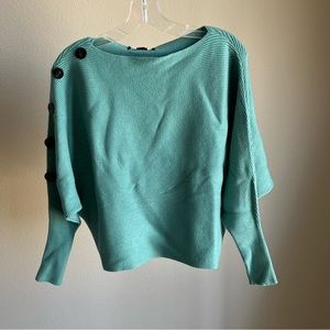 Teal Bat Winged Sweater